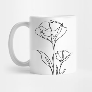 Wildflower Line Art | Botanical Elegant Floral Leaf Design Mug